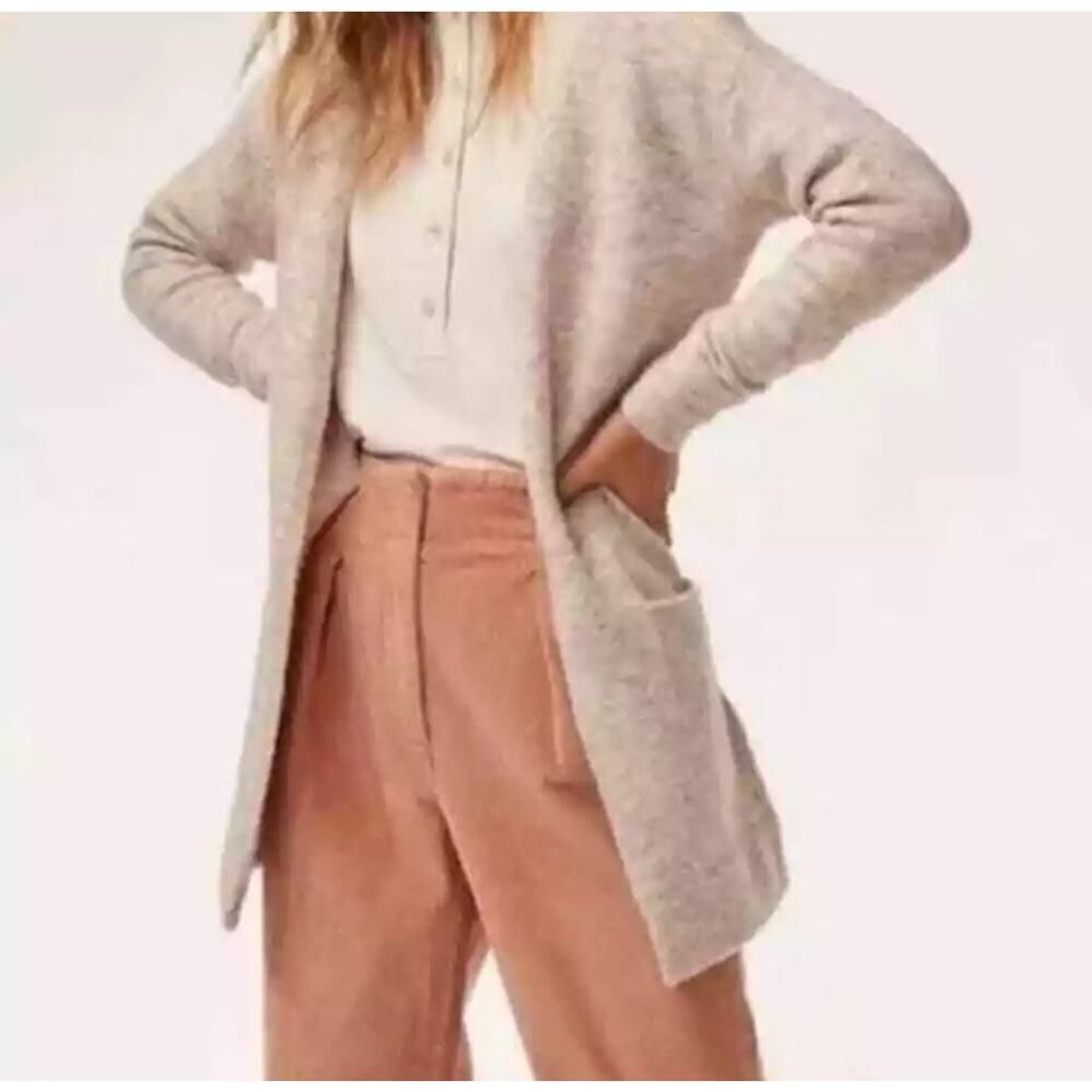 Aritzia Wilfred Free Aronson Alpaca Wool Blend Oatmeal Color Cardigan sz Small - Picture 10 of 10